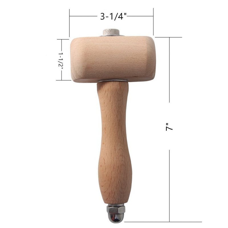 WEICHUAN Beech Wood Mallet for Carving Leathercraft Sewing Engraving Printing - The Well-Balanced Beechwood Woodworking Mallet - Image 2